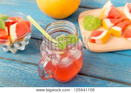 Orange And Grapefruit Juice In Glass