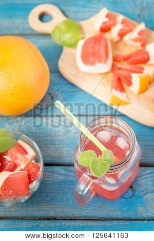 Orange And Grapefruit Juice In Glass