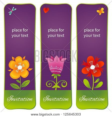 Vector Floral Cards.