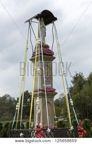 Old Wayside Shrine In Mucharz Near Cracow. Poland