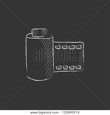 Camera roll. Drawn in chalk icon.
