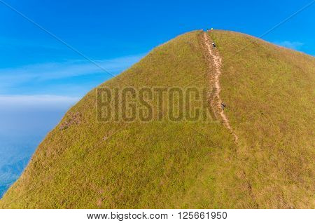 Steep path to the peak of Chang Puak mountain