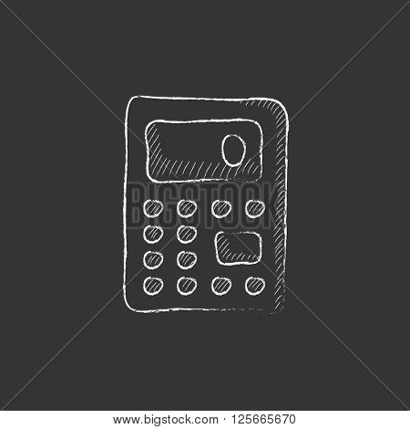 Calculator. Drawn in chalk icon.