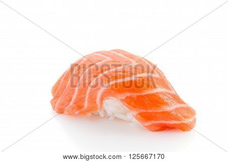 Salmon Sushi Nigiri Isolated On White Background