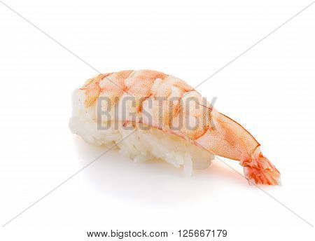 Shrimp Sushi Nigiri Isolated On White Background