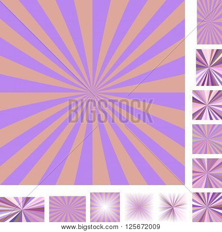 Retro vector ray burst design background set. Different color, gradient, screen, paper size versions.