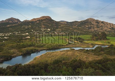 Inland Corse landscape country side of Corsica