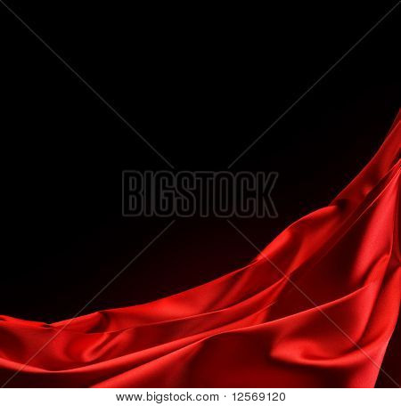 Rote Seide Border.Over schwarz