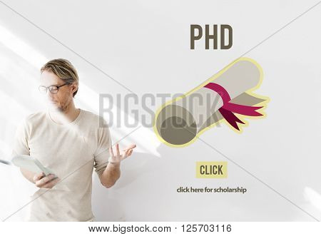 PhD Doctor of Philosophy Degree Education Graduation Concept