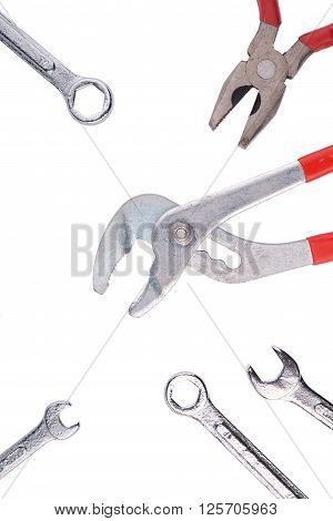Various tools isolated on a white background