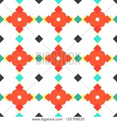Simple geometric background with triangles of red, blue and black. Seamless pattern in flat style. Vector illustrations. ethnic background. Tile a Bathroom Floor.