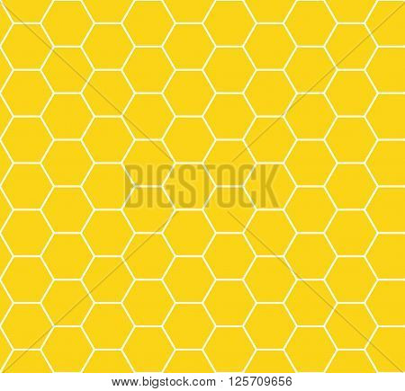 Seamless pattern with hexagon. honeycomb in yellow color. Vector illustration. A good choice for the background display, website, flyers, brochures and presentations in a modern style