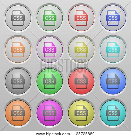 Set of CSS file format plastic sunk spherical buttons.