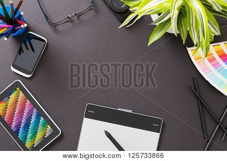 Design Designer Creative Graphic Desk Table - Stock Image