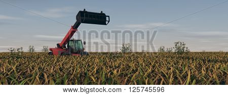3d illustration of the hay loader
