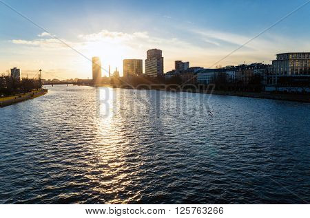 River view of The Eiserner Steg.The Eiserner Steg is a pedestrian bridge in Frankfurt am Main