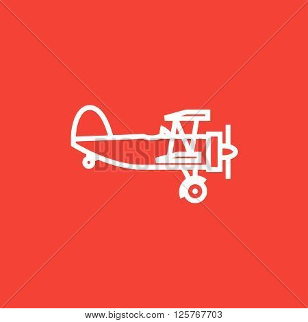 Propeller plane line icon.