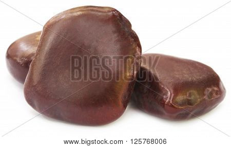 Seeds of entada phaseoloides over white background