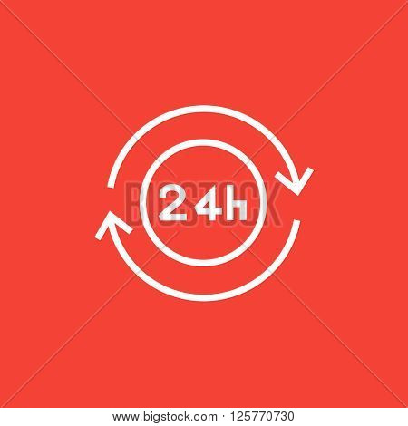 Service 24 hrs line icon.