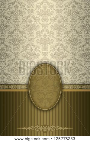 Vintage background with decorative frameborder and elegant old-fashioned ornaments.