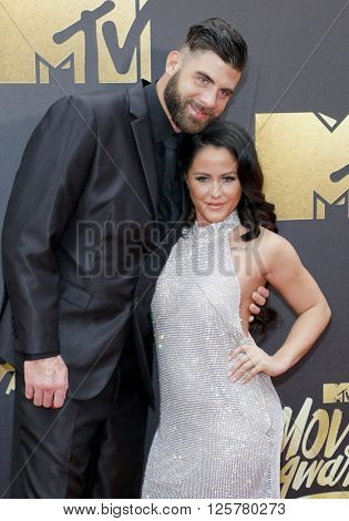 David Eason and Jenelle Evans at the 2016 MTV Movie Awards held at the Warner Bros. Studios in Burbank, USA on April 9, 2016.