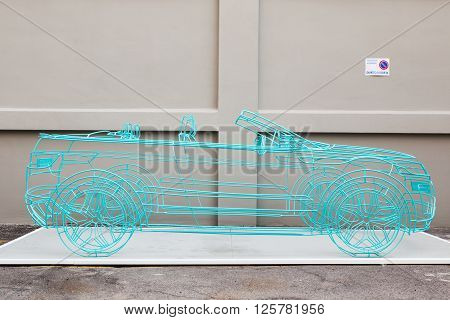 Car Sculpture At Fuorisalone 2016 In Milan, Italy