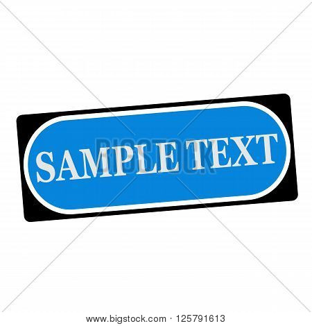 Sample text white wording on blue background black frame