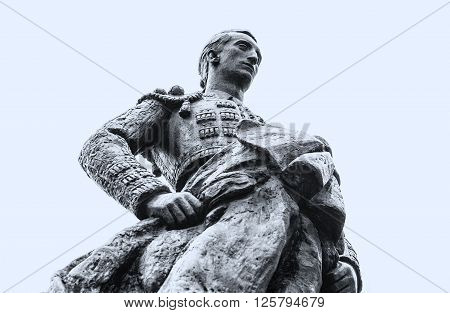 Statue of a bullfighter in the exterior of the city of Coprdoba Spain