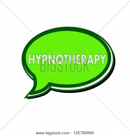 HYPNOTHERAPY white wording on green Speech bubbles
