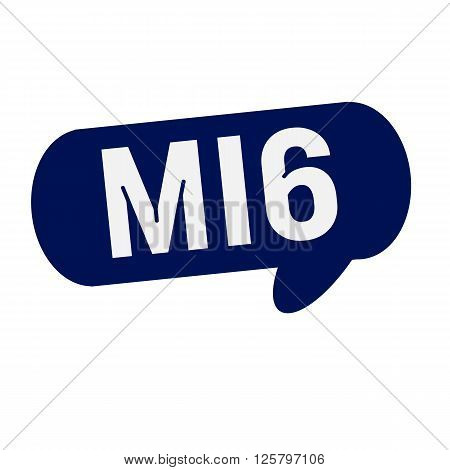 MI6 wording on Speech bubbles blue cylinder
