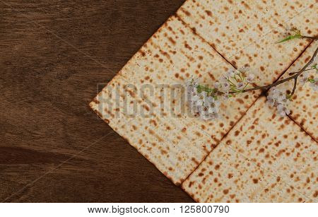 Pesach Still-life With Wine And Matzoh Jewish Passover Bread