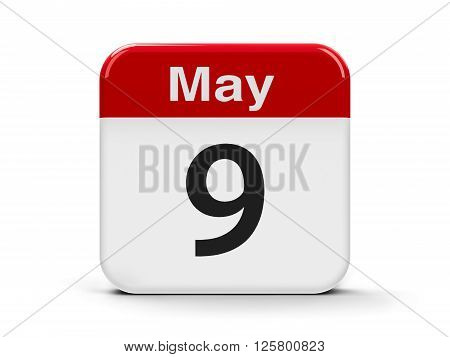 Calendar web button - The Ninth of May - Europe Day and Victory Day three-dimensional rendering 3D illustration