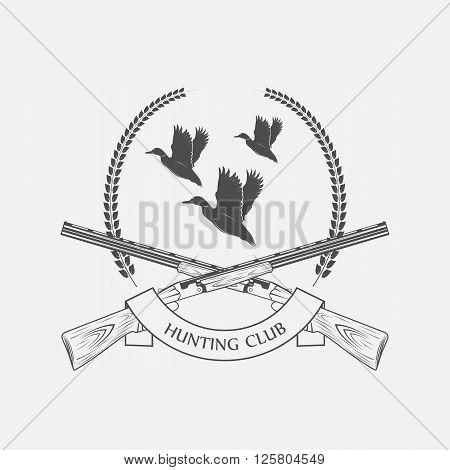 duck hunting with shotguns icon - vector illustration