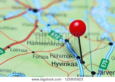 Hyvinkaa pinned on a map of Finland