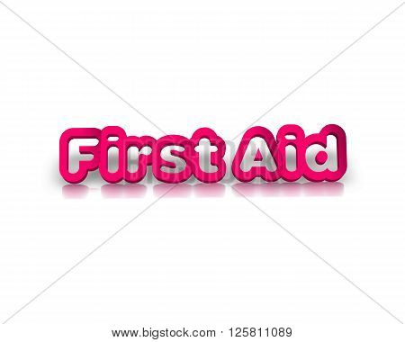 First aid -  3d word with reflection !