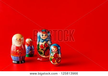 Colorful Russian Nesting Dolls Matreshka