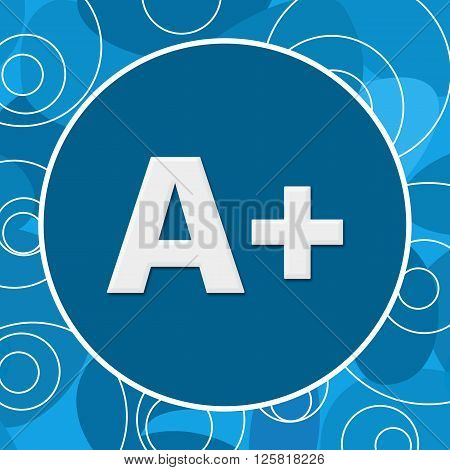 A Plus text written over abstract blue background.