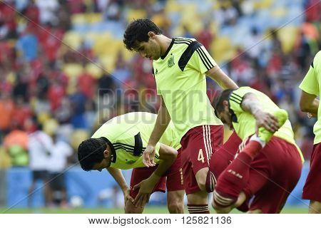 RIO DE JANEIRO BRAZIL - June 18 2014: Javi MARTINEZ of spain during the FIFA 2014 World Cup. Spain is facing Chile in the Group B at Maracana Stadium