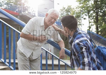 Man Has Pain In Heart