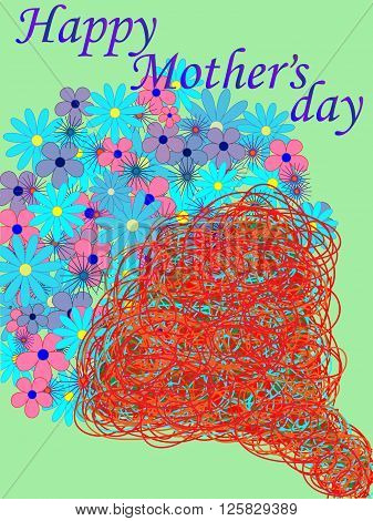 Beautiful postcard with nice flowers. Happy Mother's day.