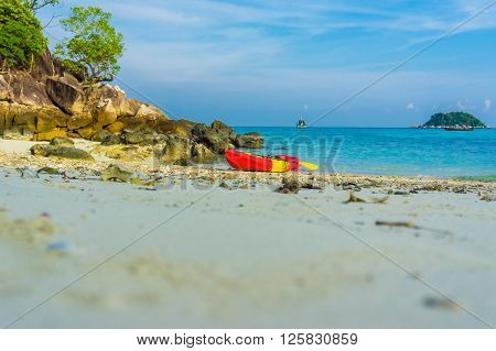 Colorful Kyak Boat On Beach