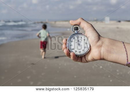 Running Out Of Time Seashore Analog Stopwatch