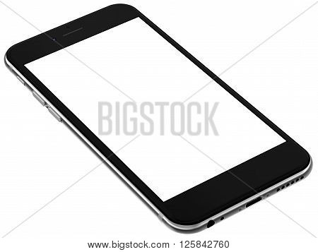 Black smartphones with blank screen, isolated on white background - high detailed,realistic, 3d illustration.