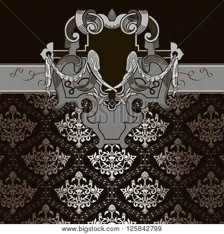 Vintage background with decorative old-fashioned frameborder and vintage patterns.