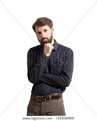Bearded Man On White