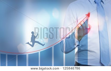 Businessman Running Upward