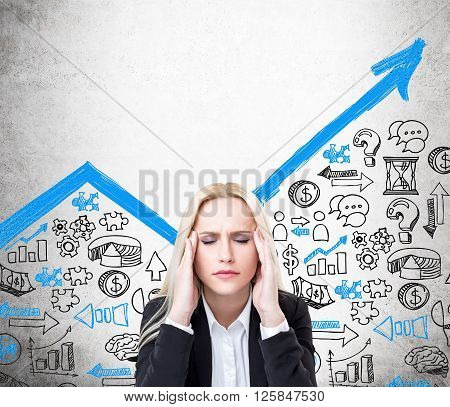 Research Concept Blue Arrow