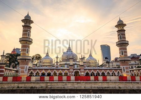 Historic Mosque, Masjid Jamek At Kuala Lumpur, Malaysia