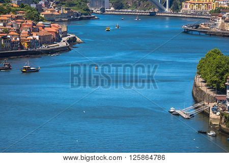 Panorama of Porto Old Town and Duoro river. Portugal