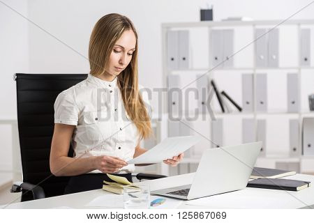 Desk With Laptop Paperwork